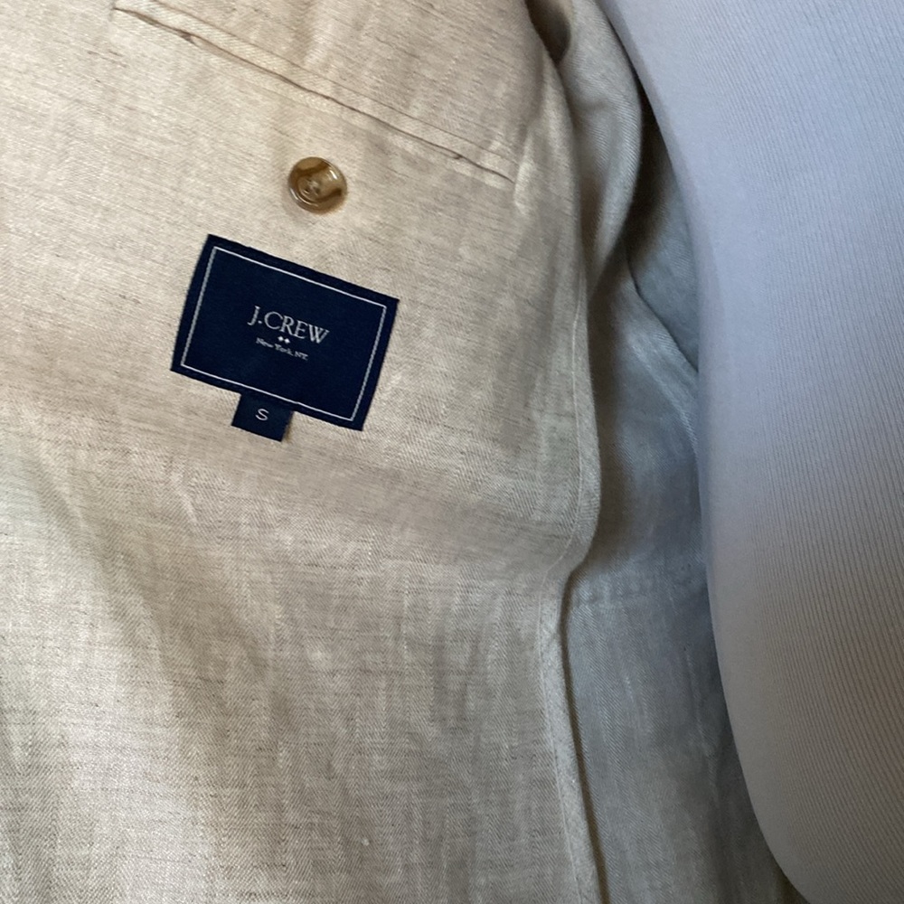 J.Crew Factory Men's Tan Linen Two-Button Sportcoat - Picture 11 of 11